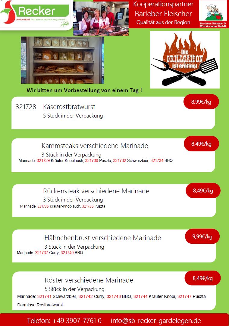 Barleberangebot Grillen 2026