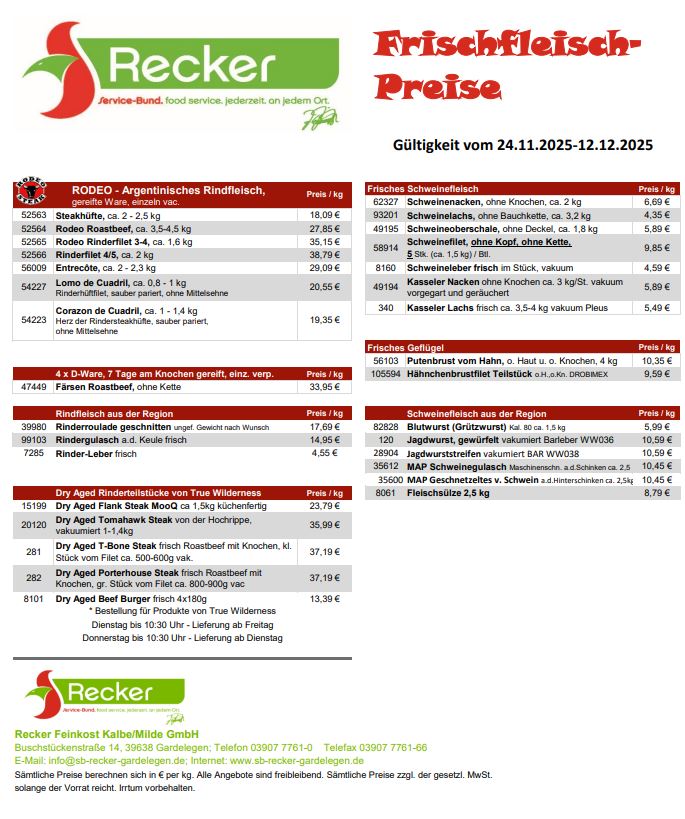 Frischfleischangebot KW 45-47 2025